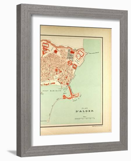 Map of Algiers Algeria-null-Framed Giclee Print