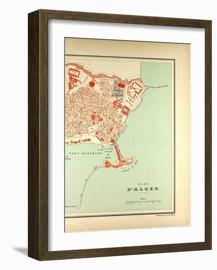 Map of Algiers Algeria-null-Framed Giclee Print