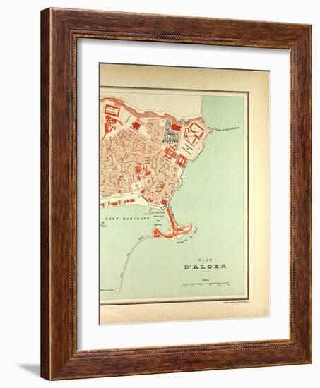 Map of Algiers Algeria-null-Framed Giclee Print