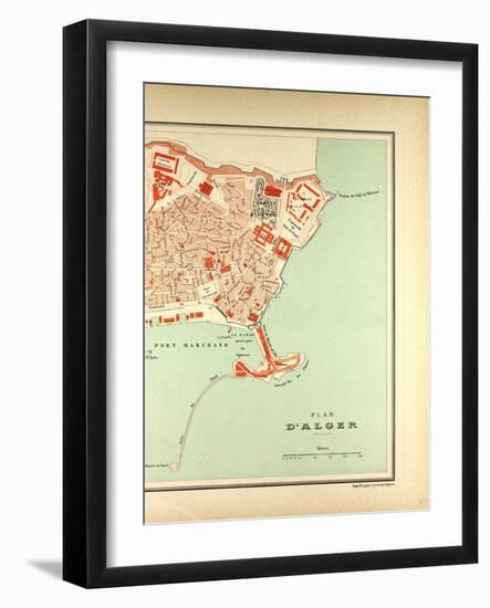 Map of Algiers Algeria-null-Framed Giclee Print