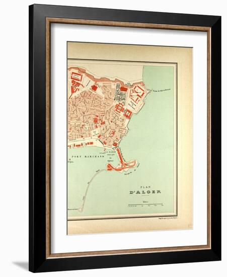 Map of Algiers Algeria-null-Framed Giclee Print