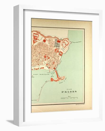 Map of Algiers Algeria-null-Framed Giclee Print