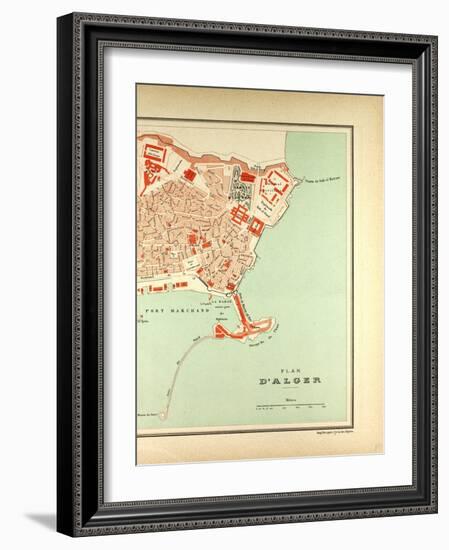 Map of Algiers Algeria-null-Framed Giclee Print