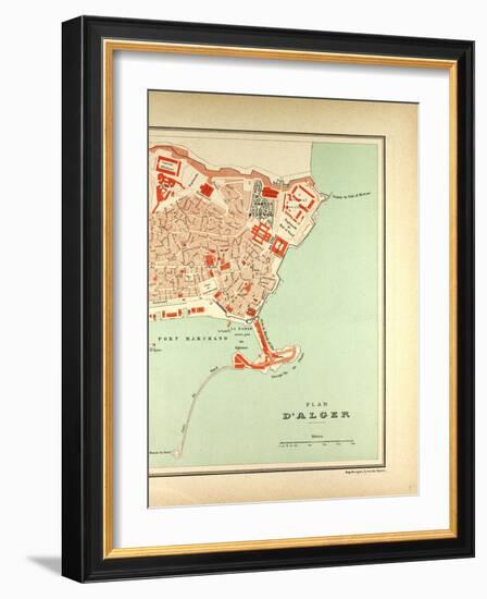 Map of Algiers Algeria-null-Framed Giclee Print