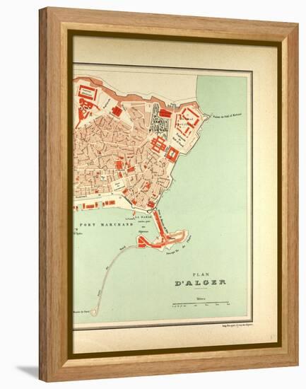 Map of Algiers Algeria-null-Framed Premier Image Canvas