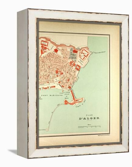 Map of Algiers Algeria-null-Framed Premier Image Canvas