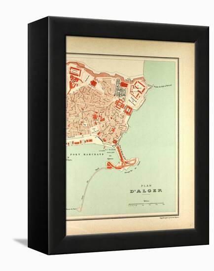 Map of Algiers Algeria-null-Framed Premier Image Canvas