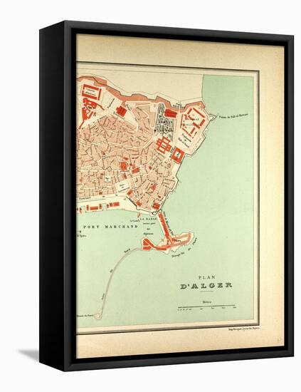 Map of Algiers Algeria-null-Framed Premier Image Canvas