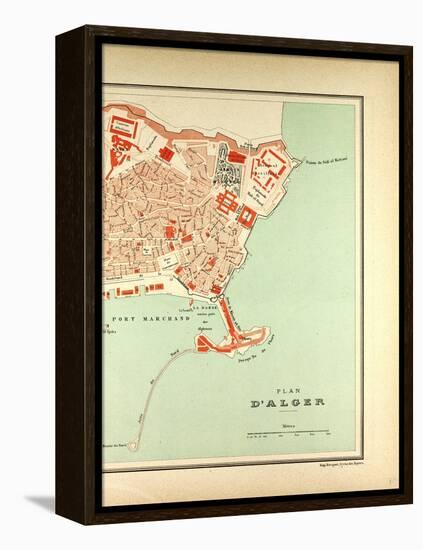 Map of Algiers Algeria-null-Framed Premier Image Canvas