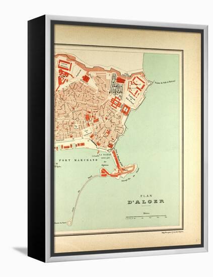 Map of Algiers Algeria-null-Framed Premier Image Canvas