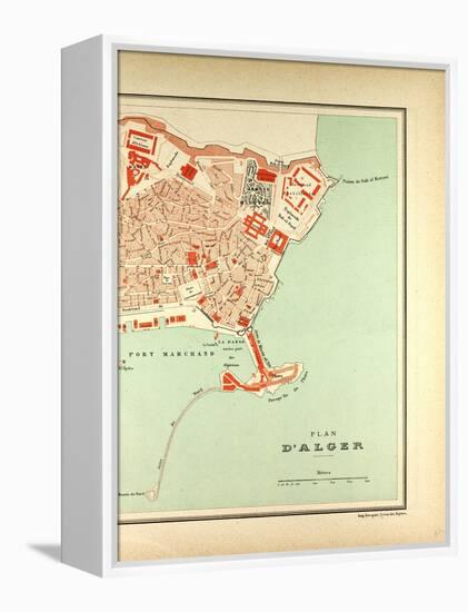 Map of Algiers Algeria-null-Framed Premier Image Canvas