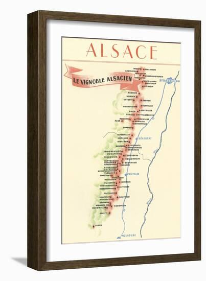 Map of Alsace Region Wine Country-null-Framed Art Print