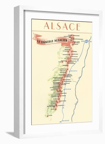 Map of Alsace Region Wine Country-null-Framed Art Print