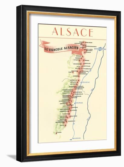 Map of Alsace Region Wine Country-null-Framed Art Print
