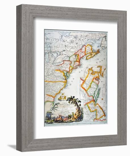 Map Of America, 1779-null-Framed Giclee Print