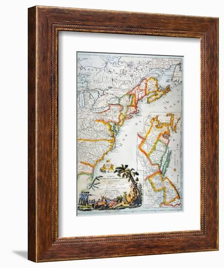 Map Of America, 1779-null-Framed Giclee Print