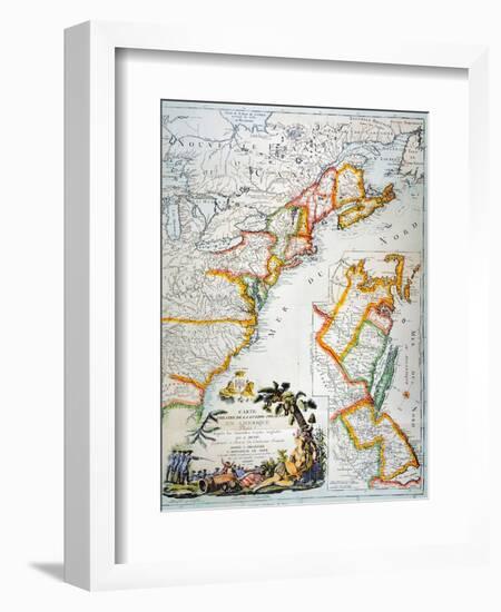 Map Of America, 1779-null-Framed Giclee Print