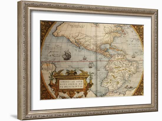 Map of America from Theatrum Orbis Terrarum-Abraham Ortelius-Framed Giclee Print