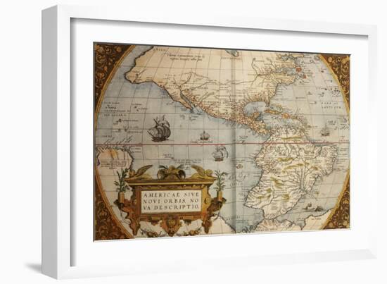 Map of America from Theatrum Orbis Terrarum-Abraham Ortelius-Framed Giclee Print