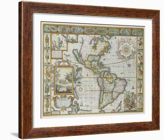 Map of America (Imaginaire)-Maria Mendez-Framed Giclee Print