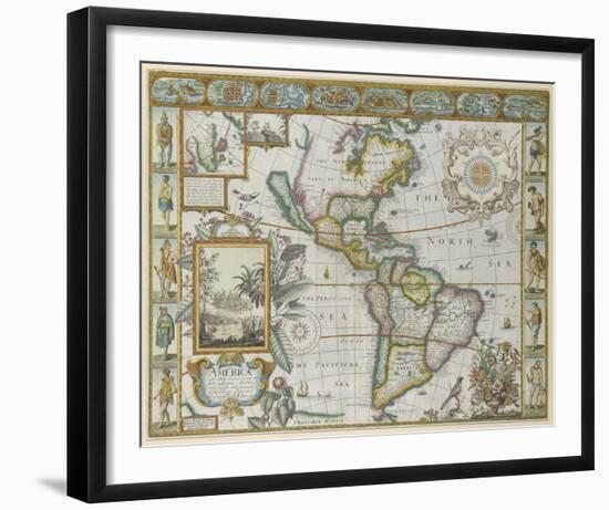 Map of America (Imaginaire)-Maria Mendez-Framed Giclee Print