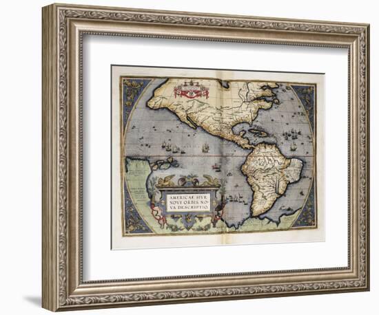 Map of America-Abraham Ortelius-Framed Art Print