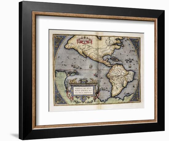 Map of America-Abraham Ortelius-Framed Art Print