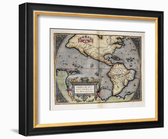 Map of America-Abraham Ortelius-Framed Art Print