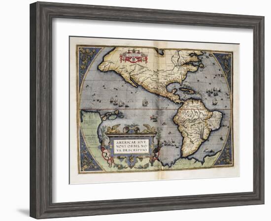 Map of America-Abraham Ortelius-Framed Art Print