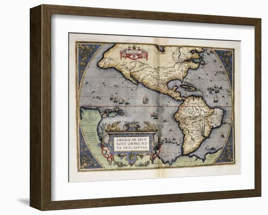 Map of America-Abraham Ortelius-Framed Art Print