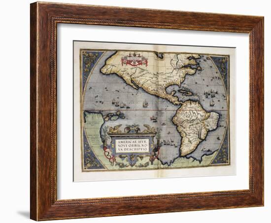 Map of America-Abraham Ortelius-Framed Art Print