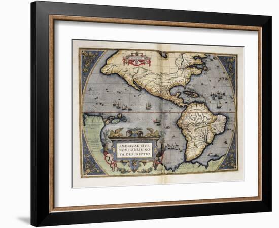 Map of America-Abraham Ortelius-Framed Art Print