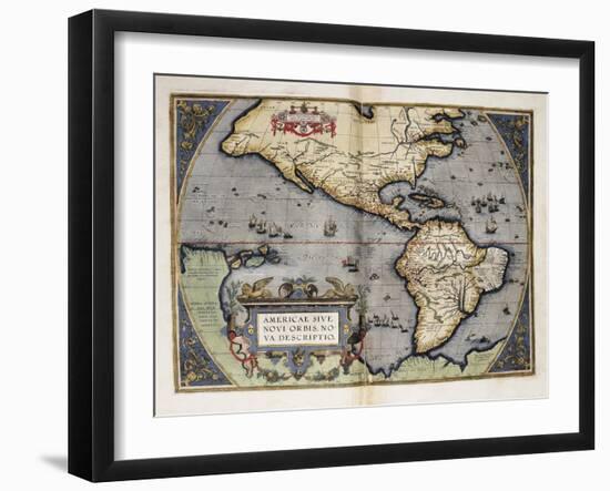 Map of America-Abraham Ortelius-Framed Art Print