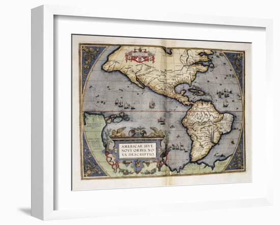 Map of America-Abraham Ortelius-Framed Art Print