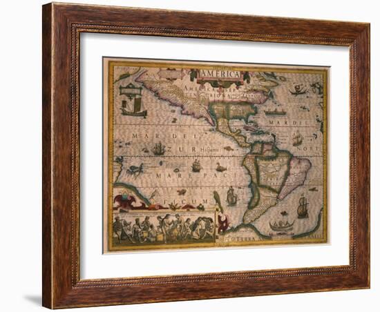 Map of America-Gerardus Mercator-Framed Giclee Print