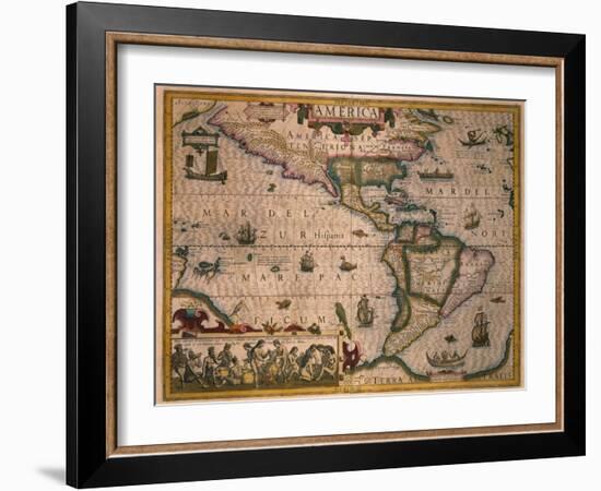 Map of America-Gerardus Mercator-Framed Giclee Print