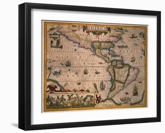 Map of America-Gerardus Mercator-Framed Giclee Print