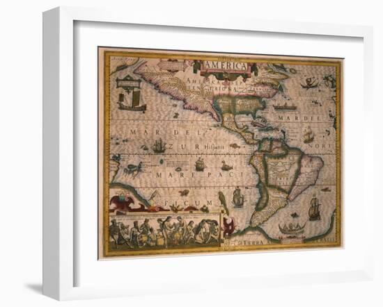 Map of America-Gerardus Mercator-Framed Giclee Print