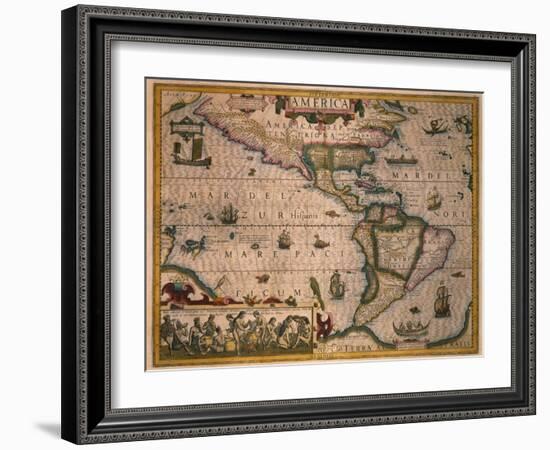 Map of America-Gerardus Mercator-Framed Giclee Print