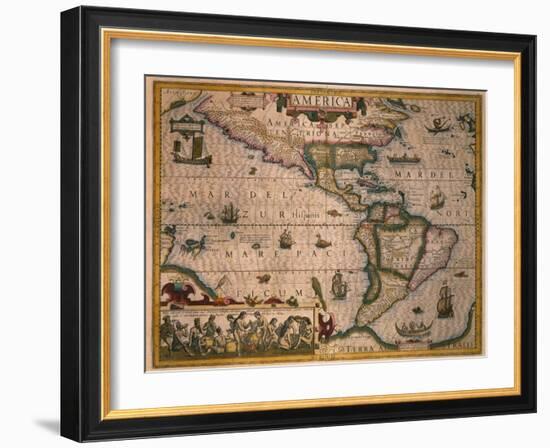 Map of America-Gerardus Mercator-Framed Giclee Print