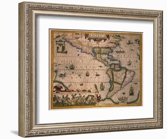 Map of America-Gerardus Mercator-Framed Giclee Print