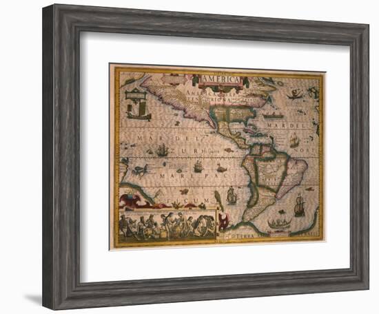 Map of America-Gerardus Mercator-Framed Giclee Print