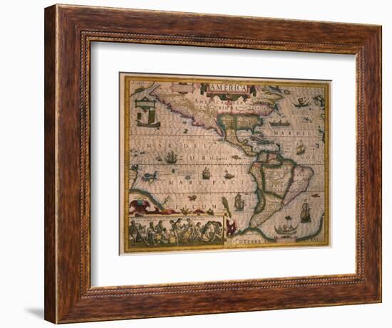 Map of America-Gerardus Mercator-Framed Giclee Print