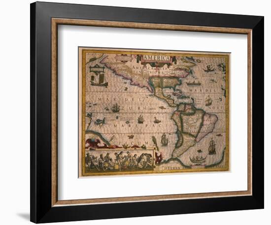 Map of America-Gerardus Mercator-Framed Giclee Print