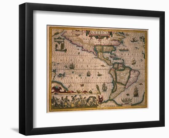 Map of America-Gerardus Mercator-Framed Giclee Print