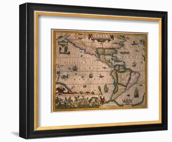 Map of America-Gerardus Mercator-Framed Giclee Print