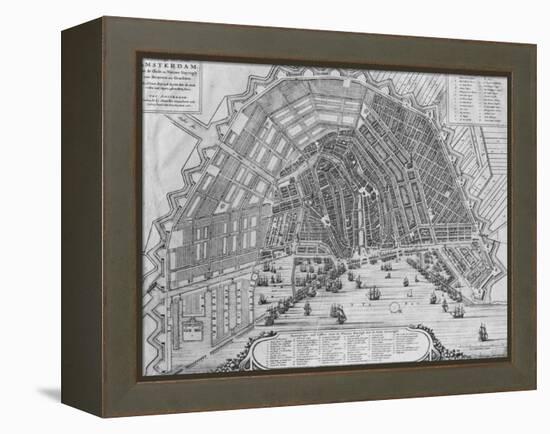 Map of Amsterdam, 1662-Cornelis I Danckerts-Framed Premier Image Canvas