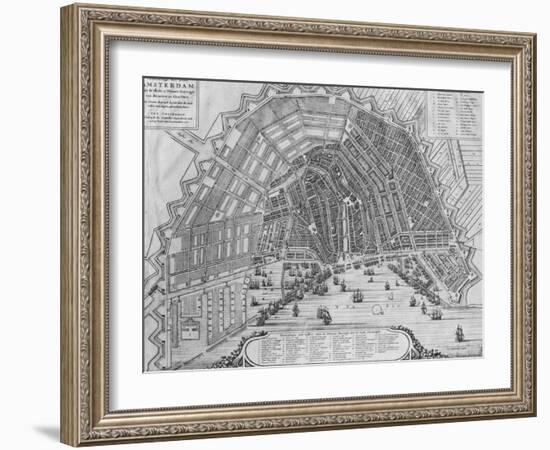 Map of Amsterdam, 1662-Cornelis I Danckerts-Framed Giclee Print