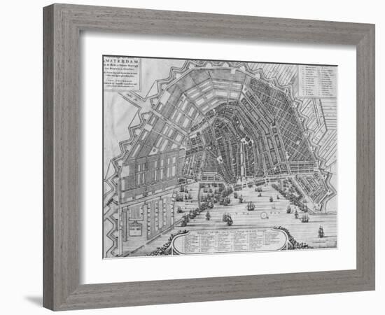 Map of Amsterdam, 1662-Cornelis I Danckerts-Framed Giclee Print