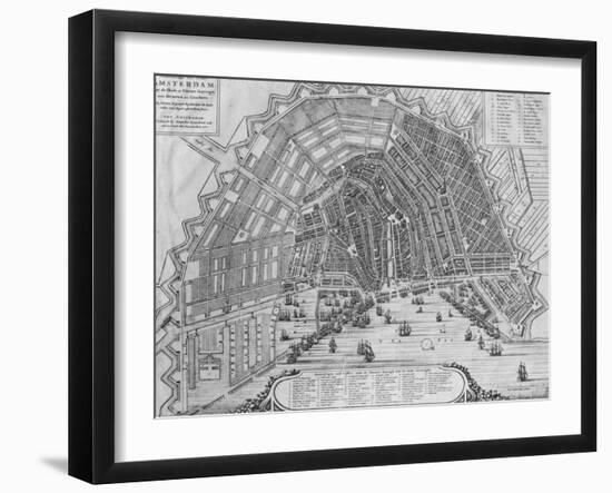 Map of Amsterdam, 1662-Cornelis I Danckerts-Framed Giclee Print